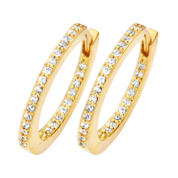 Passion Ohrringe groß - Sterlingsilber vergoldet - Zirkonia